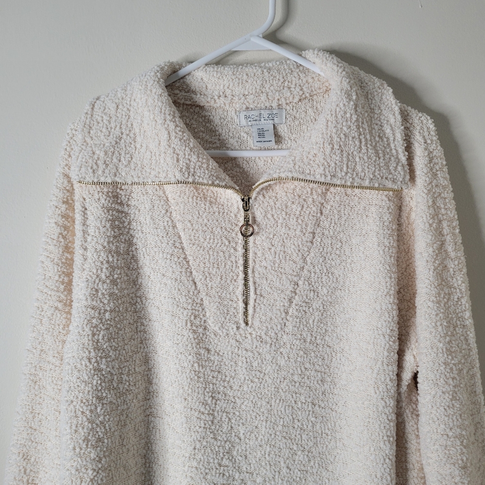 Rachel Zoe Cream Sherpa Pullover - Picture 3 of 7